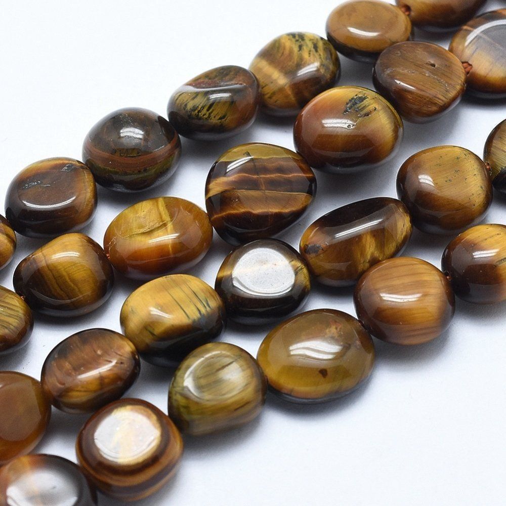 Edelsteine: Tigerauge Nuggets 8-10mm, 1 Strang – Neu (gemäss Beschreibung) aus Alpnachstad von perlengaby 1