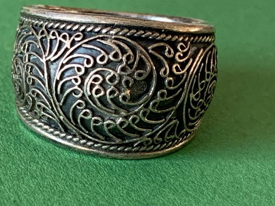 Ringe: Bauchiger silberring ornament (rg 60) – Gebraucht aus Dittingen von Bijoubelle