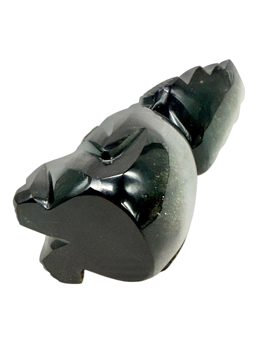 Sculture & Statue: Superbe sculpture style maya en obsidienne noire dorée – Usato da Morges venduto da 1tiquaire 9