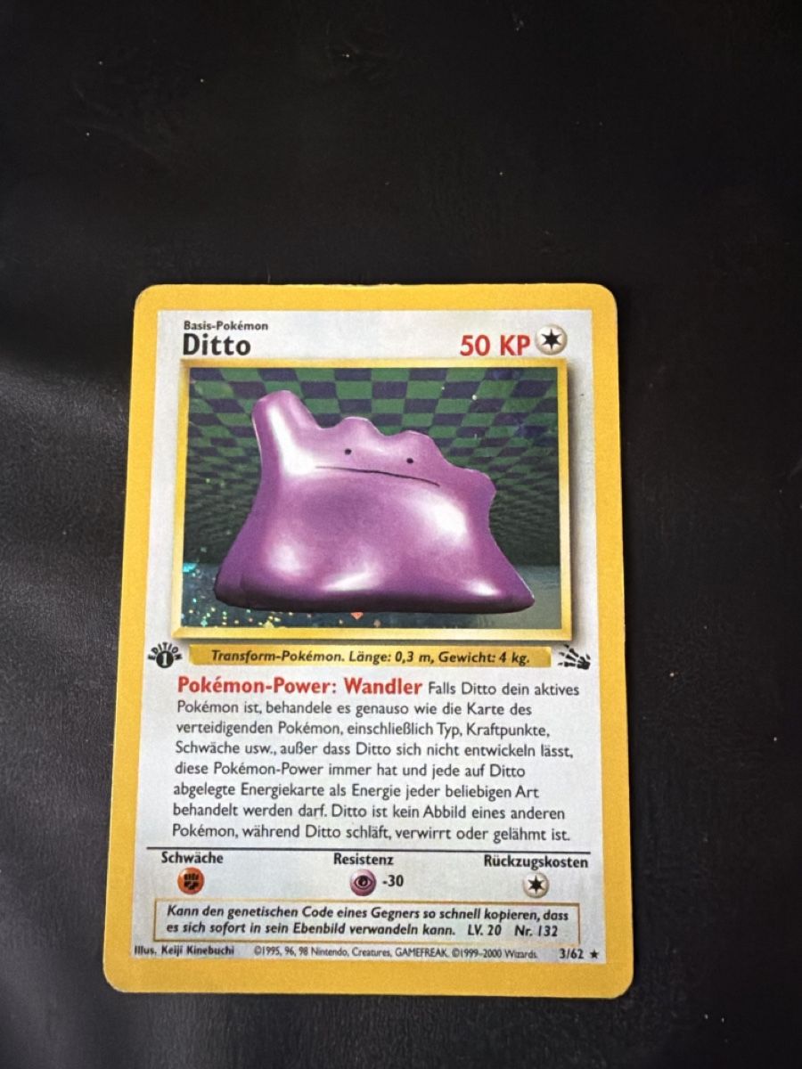 Pokémon Carte collezionabili: Ditto Edition 1 Pokemon 3/62 – Usato da Bern venduto da chris3012