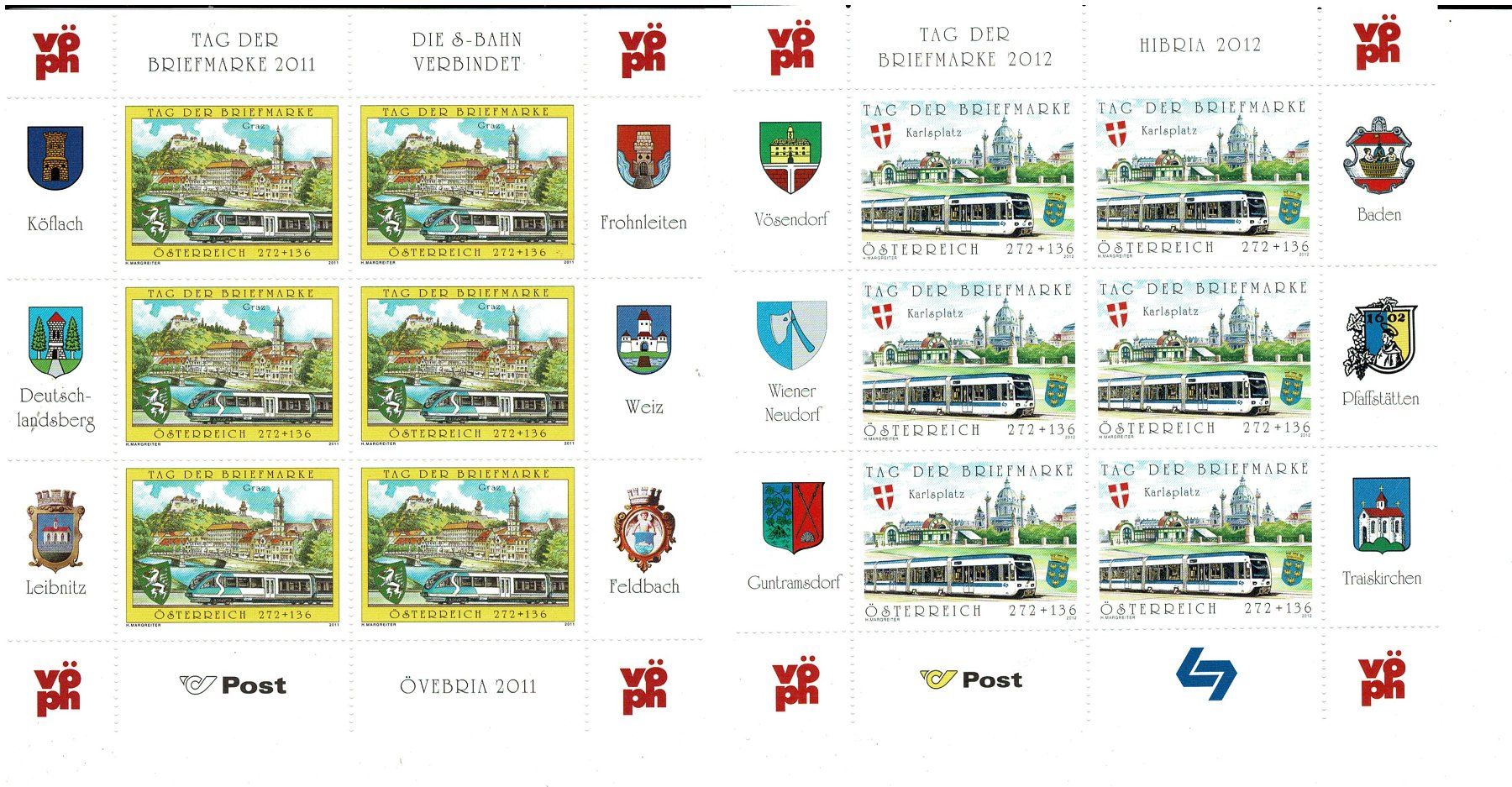 Tutti i francobolli: Hibria 2012 S-Bahn 2011 2 KB ** – Nuovo (secondo la descrizione) da Lausanne venduto da Whorvath
