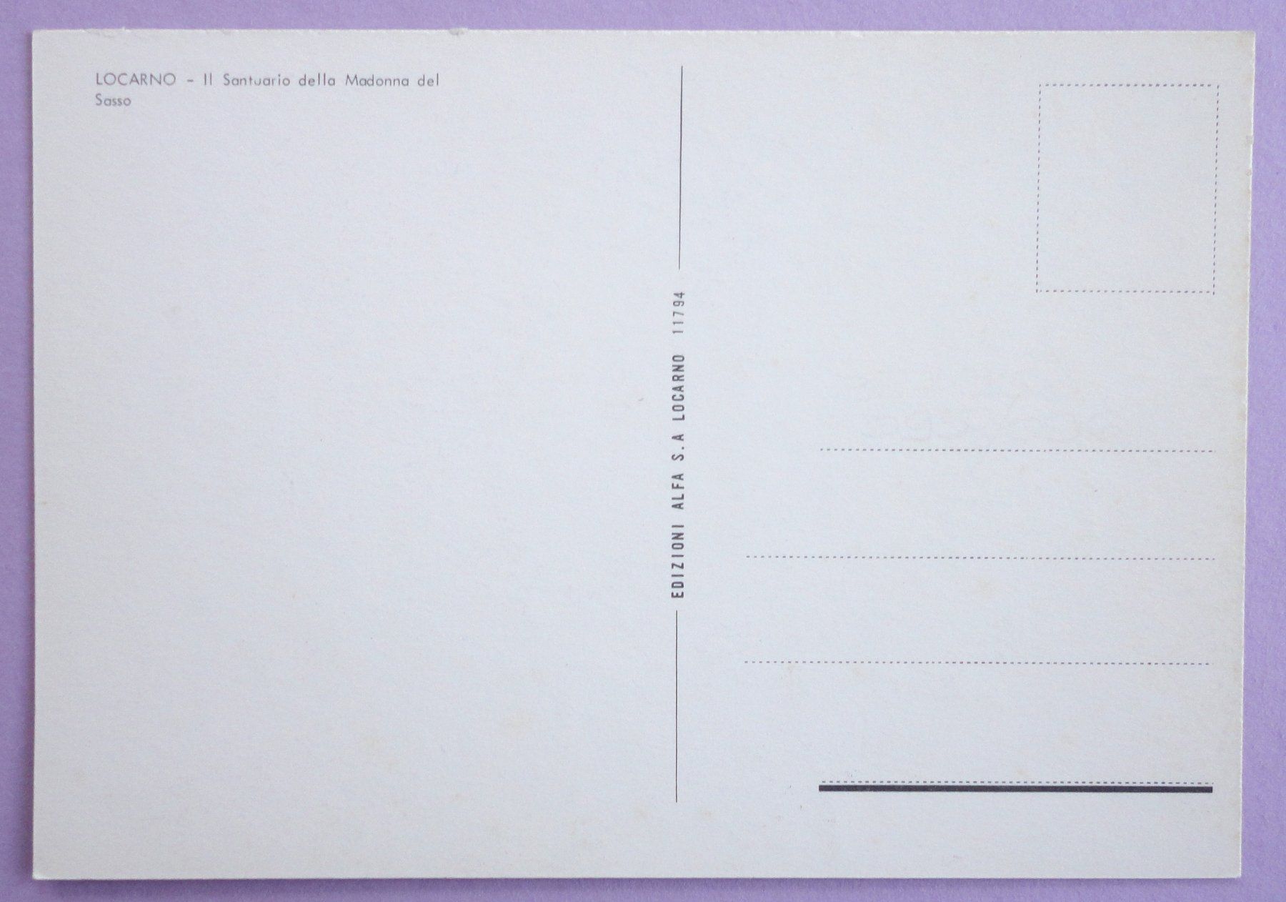 Cartoline postali: Locarno - Madonna del Sasso – Usato da Fétigny venduto da Billy2miny 1