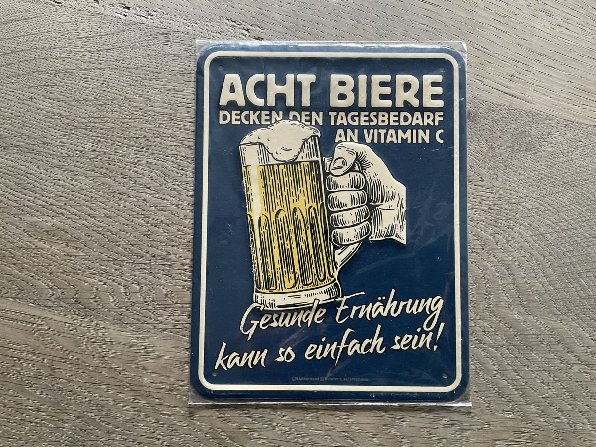 Schilder: Blechschild Bier – Neu und originalverpackt aus Oerlingen von MarinaKnacknuss