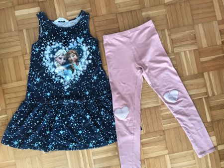 Kleid Elsa + Leggins von H&M Grösse 134/140 - Porto 3.40