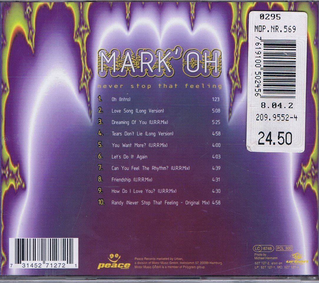CD: Mark' Oh - Never stop that feeling – Usato da Unterengstringen venduto da Lastchance 1