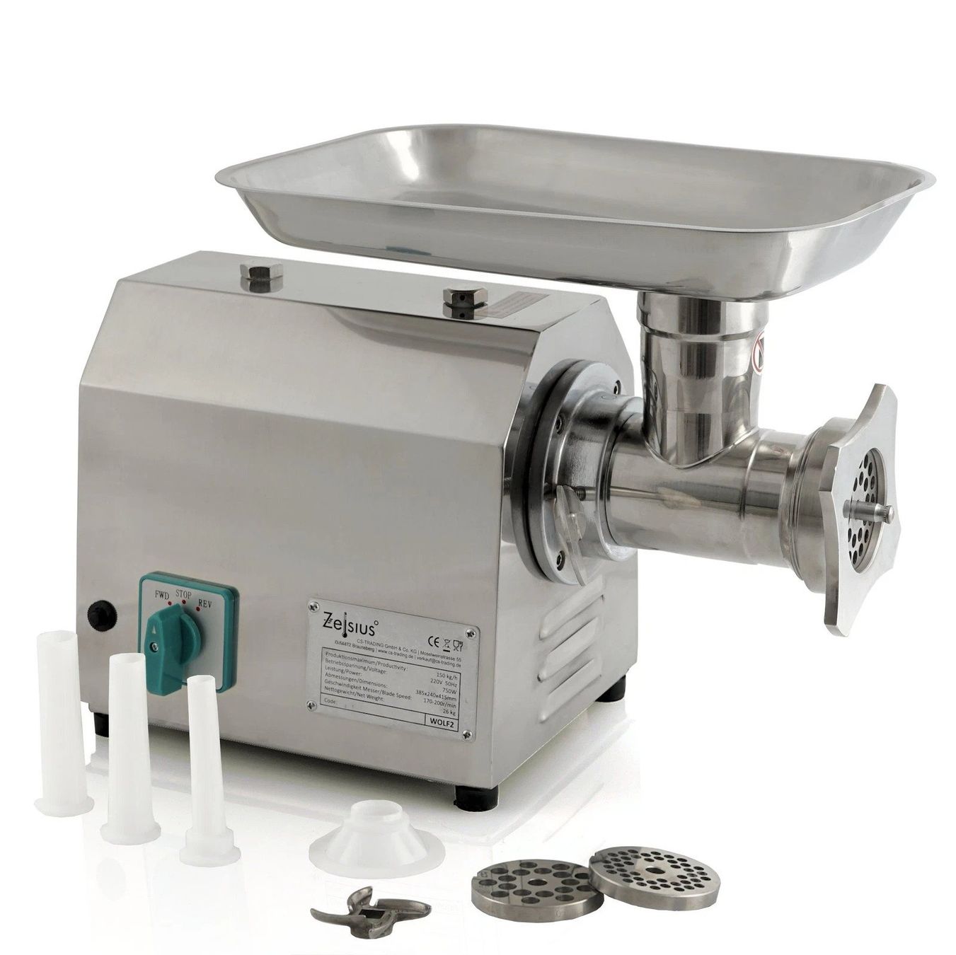 Elettrodomestici da cucina: Fleischwolf Mahlzeit Profi Edelstahl elektrisch  Wurstfüller – Nuovo (secondo la descrizione) da Kirchdorf AG venduto da Lionstein 3