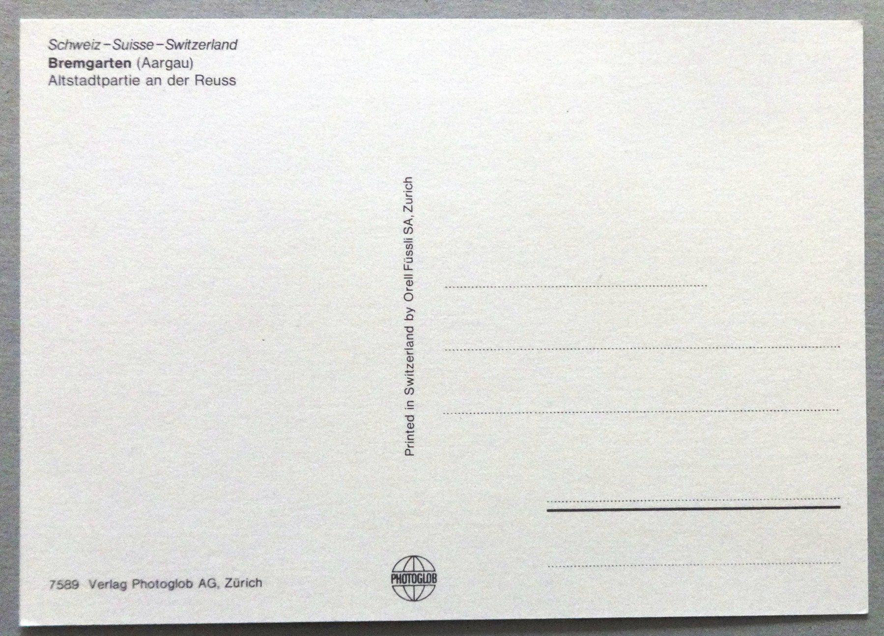 Cartoline postali: Bremgarten, Altstadt an der Reuss – Usato da Fétigny venduto da Billy2miny 1