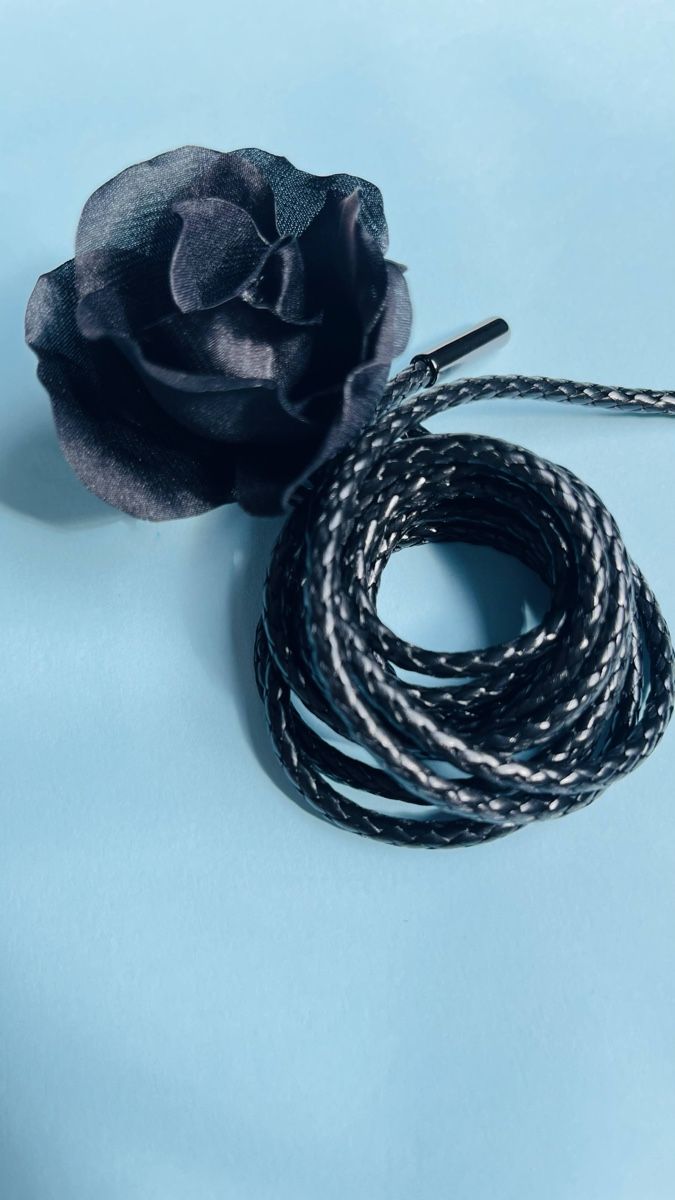 Ketten: NEW BLACK FLOWER LEATHER CHOKER – Neu (gemäss Beschreibung) aus Lugano von yul_fhg2 5