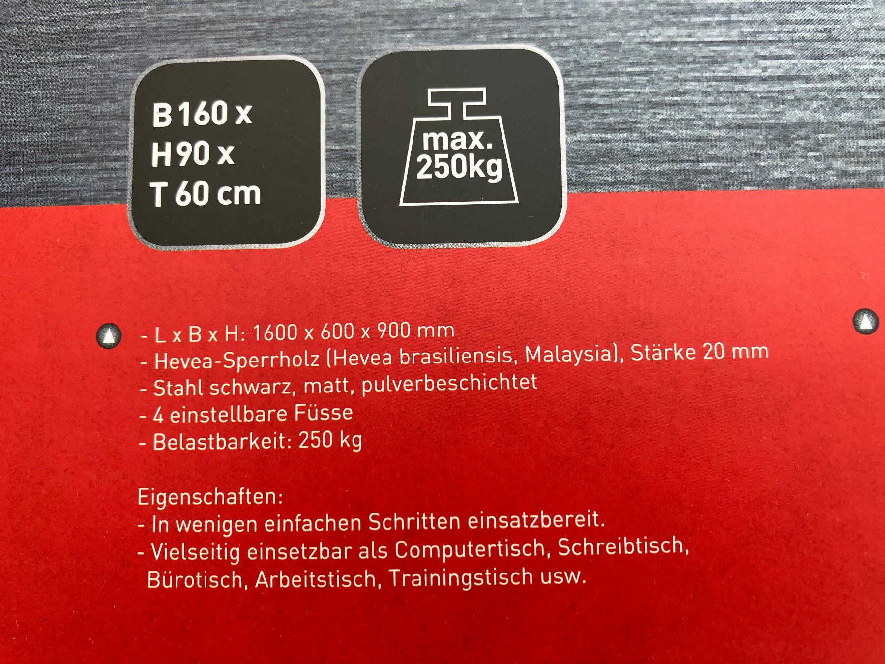 Tavoli: Arbeitstisch Holz-Metall – Nuovo e nell'imballaggio originale da Riedholz venduto da mastercom 4