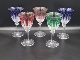 SAINT LOUIS Modell Tommy Set 5 farbigen Kristallweinkelchen