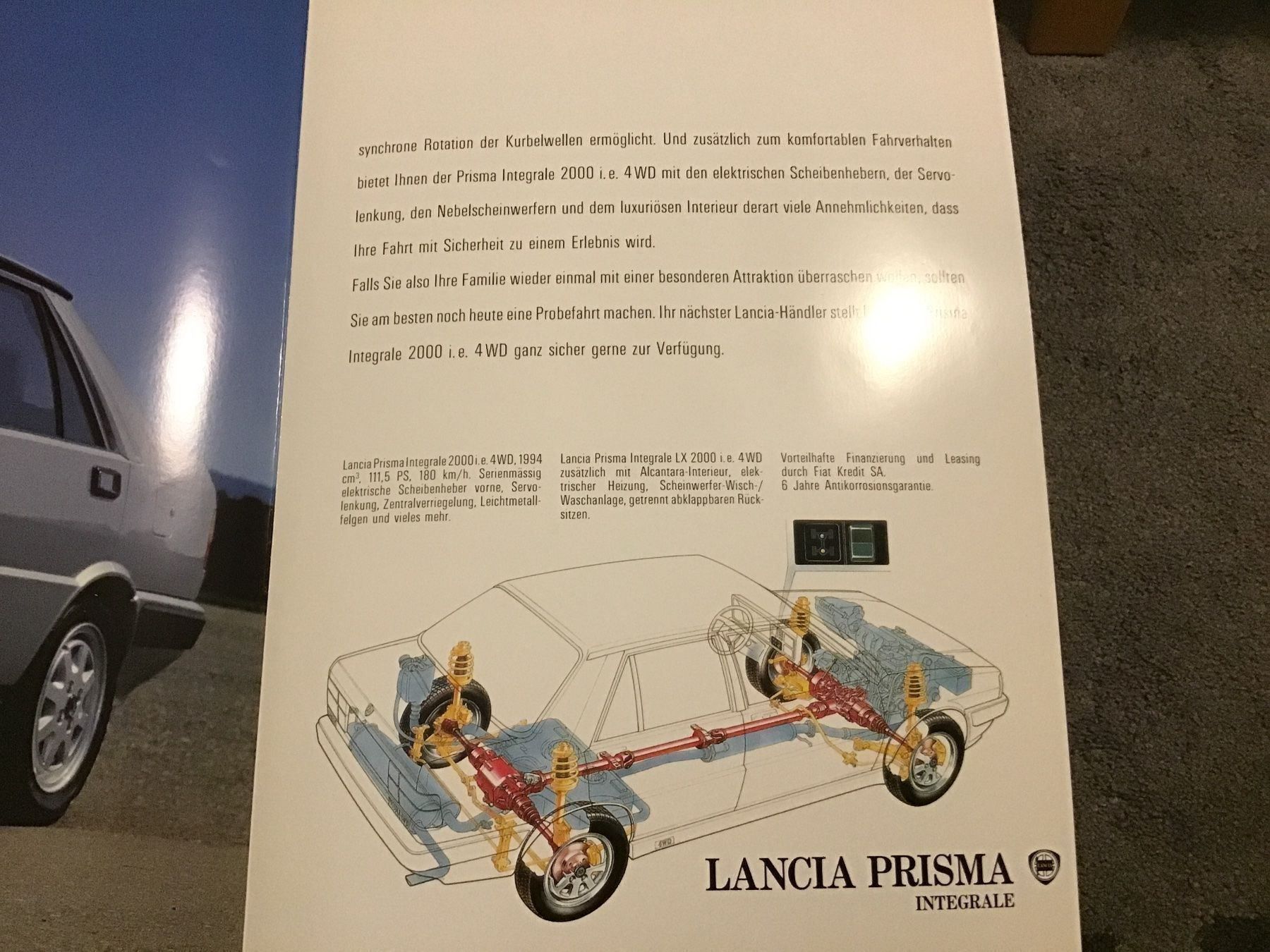 Lancia Documenti: Lancia Prisma Integrale 2000 i.e. Allrad – Usato da Scherzingen venduto da Starseller62 3