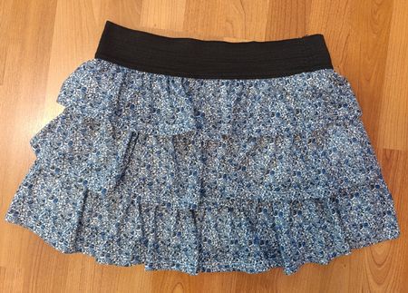 Rock Sommerstoff Blumenmuster Ruffle-Look Grösse S/M