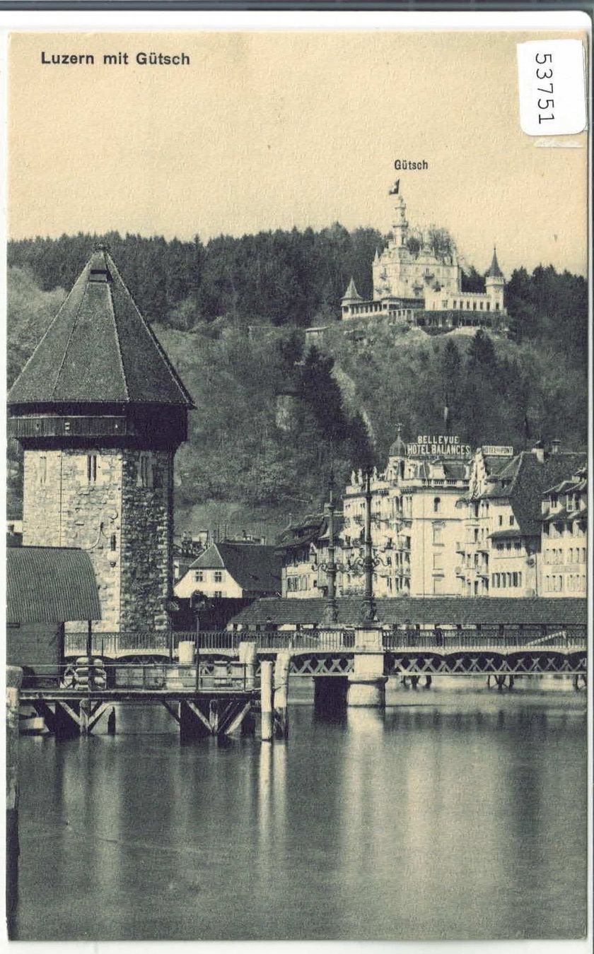 Cartoline postali: Luzern mit Gütsch – Usato da Ettingen venduto da Kartenplanet
