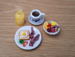 Handmade Frühstück, Ei Speck Fruchtsalat
