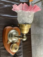 Wandlampe antik, Jugendstilglas, antiker Schalter, Messing
