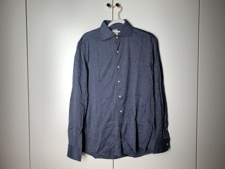 Boggi Milano Hemd Fischgrat, Navy, Grösse M