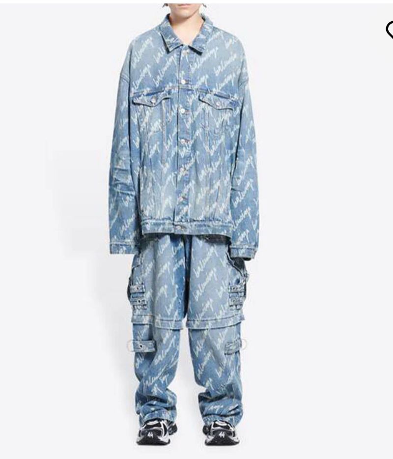 Balenciaga Giacche: Balenciaga All Over Logo Jeans Jacke – Usato da Wittenbach venduto da therealmoonstone 7