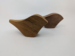 2 Holzfiguren, Vögel aus Holz