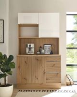 939 - Buffetschrank Küchen Buffet Premium 120cm Weiss Eiche