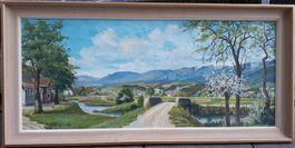 Oelgemälde von Bellach SO 64x134 cm von Schacher Adolf