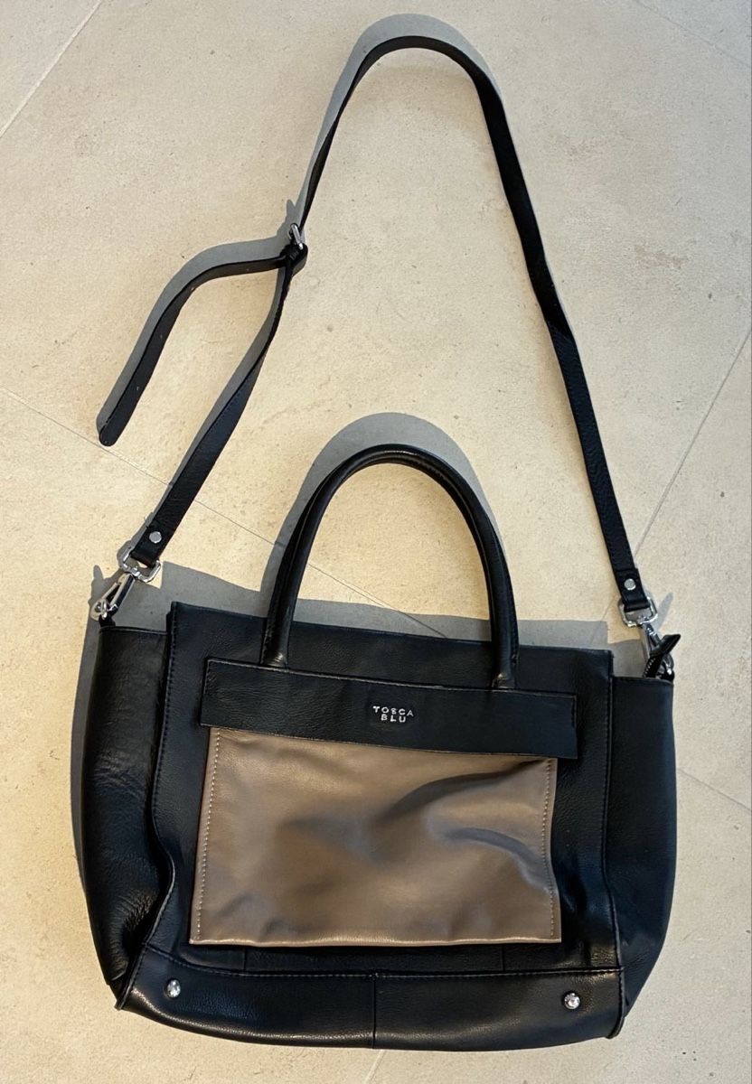 Tosca Blu Borse da donna: Tosca Blu Ledertasche, schwarz/braun – Usato da Unterengstringen venduto da Aed1