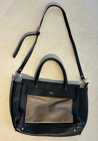 Tosca Blu Ledertasche, schwarz/braun