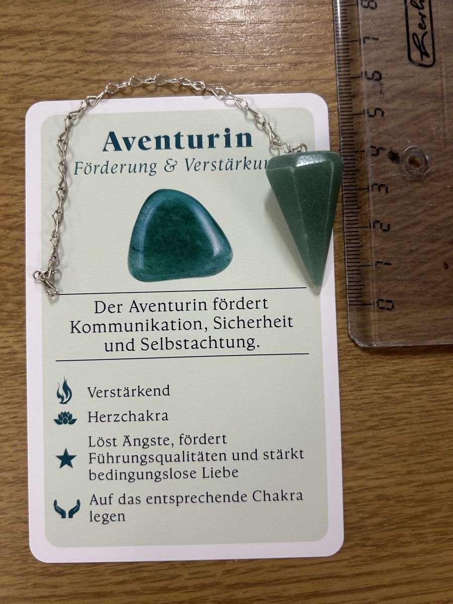 Minerali & Pietre curative: Pendel Aventurin – Nuovo e nell'imballaggio originale da Eschenbach SG venduto da bushika