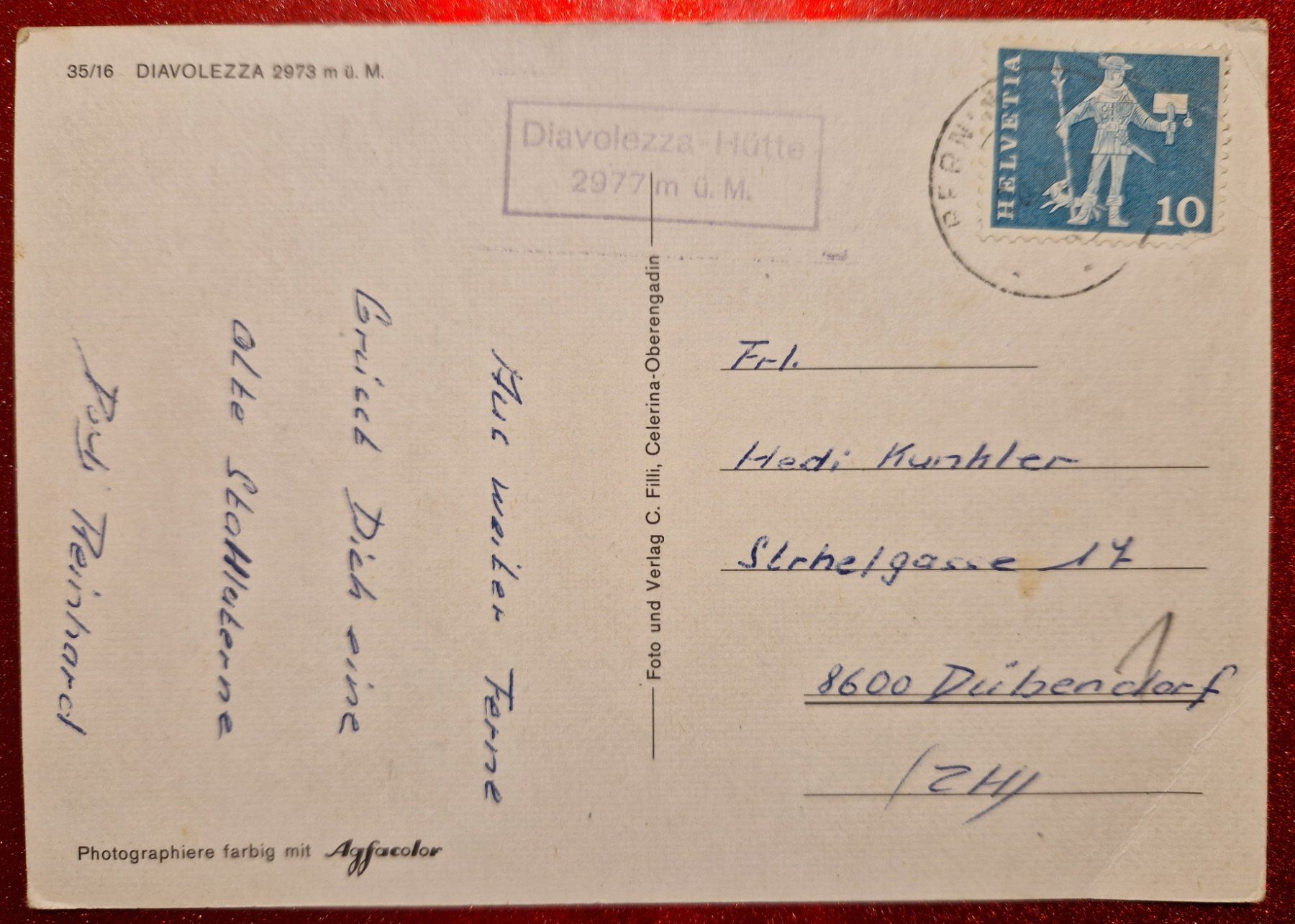 Cartoline postali: Diavolezza 1974 Skihütte Bergbahn Winter – Usato da Melchnau venduto da Fishel 1