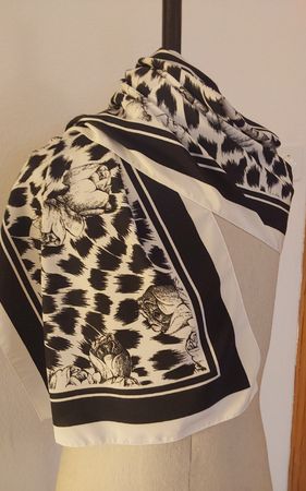 Schal Foulard Polyester schwarzweiss