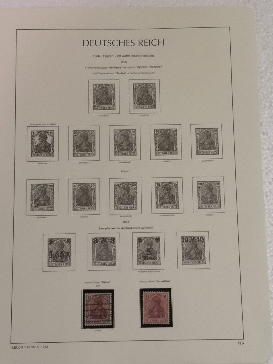 Tutti i francobolli: Deutsche Briefmarken 1920-1927. 7 Seiten. – Usato da Bern venduto da Yunkom 3