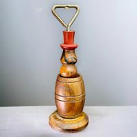 Exceptionnel ouvre-bouteille vintage en bois d'olivier