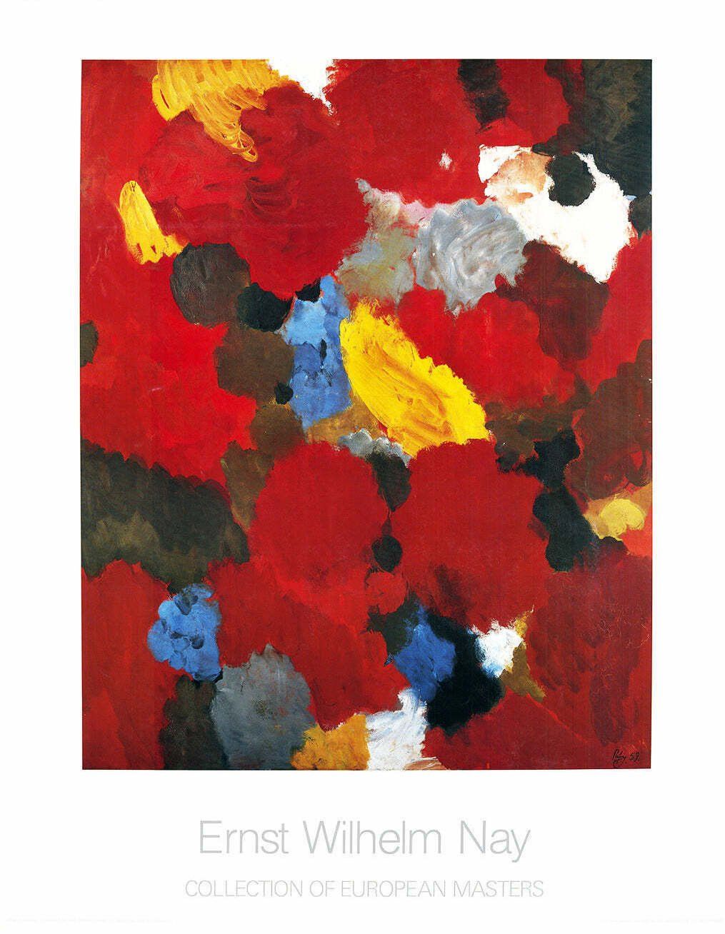 Grafica & Litografie: Ernst Wilhelm Nay "Gelbfeder in Rot" KUNSTDRUCK – Usato da Nennigkofen venduto da Schamane75