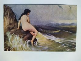 Erotik AK am Wasser ca. 1920