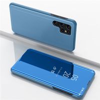 Galaxy S22 Ultra  - étui mirroir support FLIP CASE Bleu