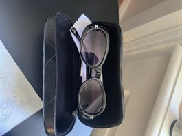 Sunglasses Black Oval Frame Ladies Good Condition