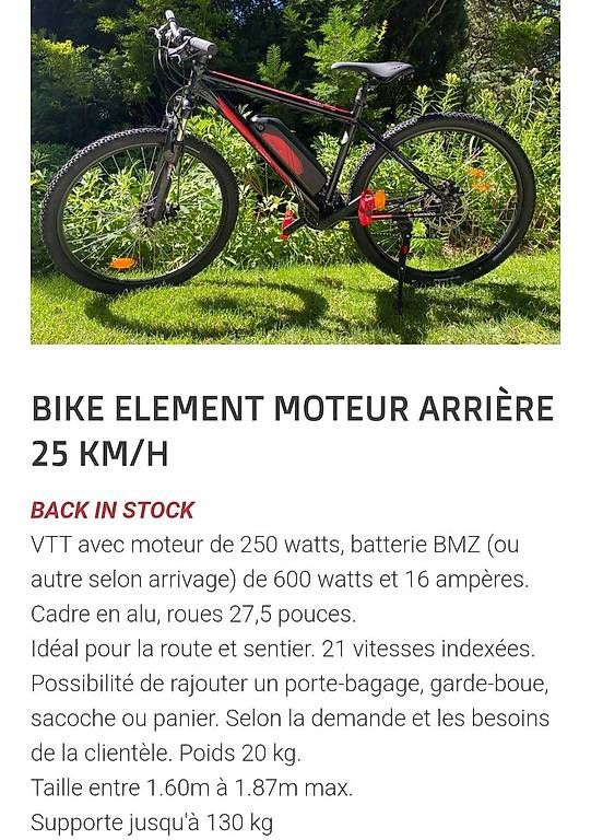Biciclette: Bikelement 600WATTS Modèles 2026 – Usato da meyrin venduto da ebehar 1