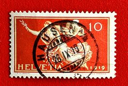 FRIEDENSGÖTTIN PAX 1.WK VOLLSTEMPEL HAUSEN ALBIS ZÜRICH 1919