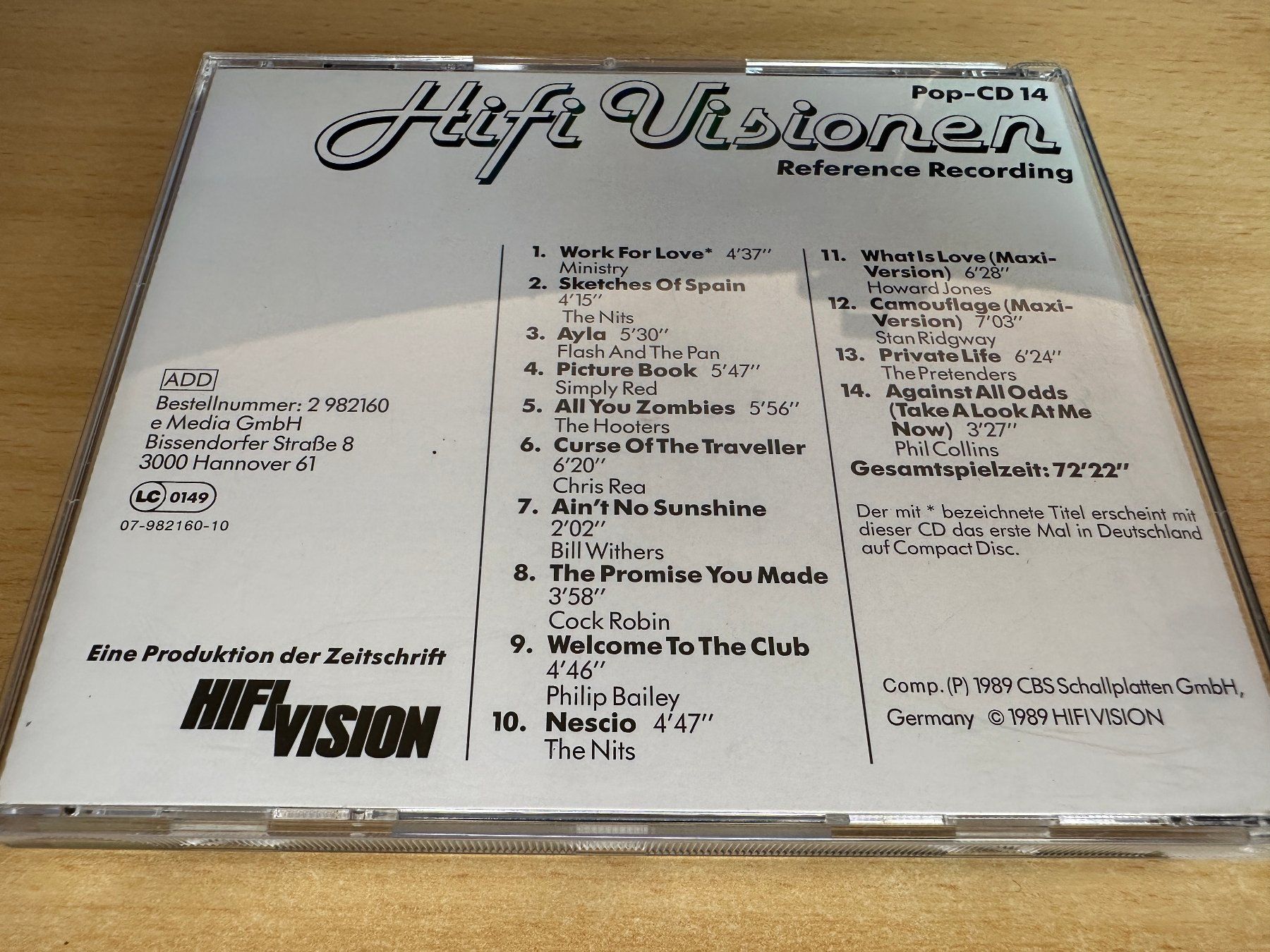 CD: Various – Hifi Visionen Pop-CD 14 (Reference Recording) – Usato da Rikon im Tösstal venduto da Alpenmutz 1