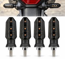 4x Motorrad Mini LED Blinker Universal E-Geprüft Smoke