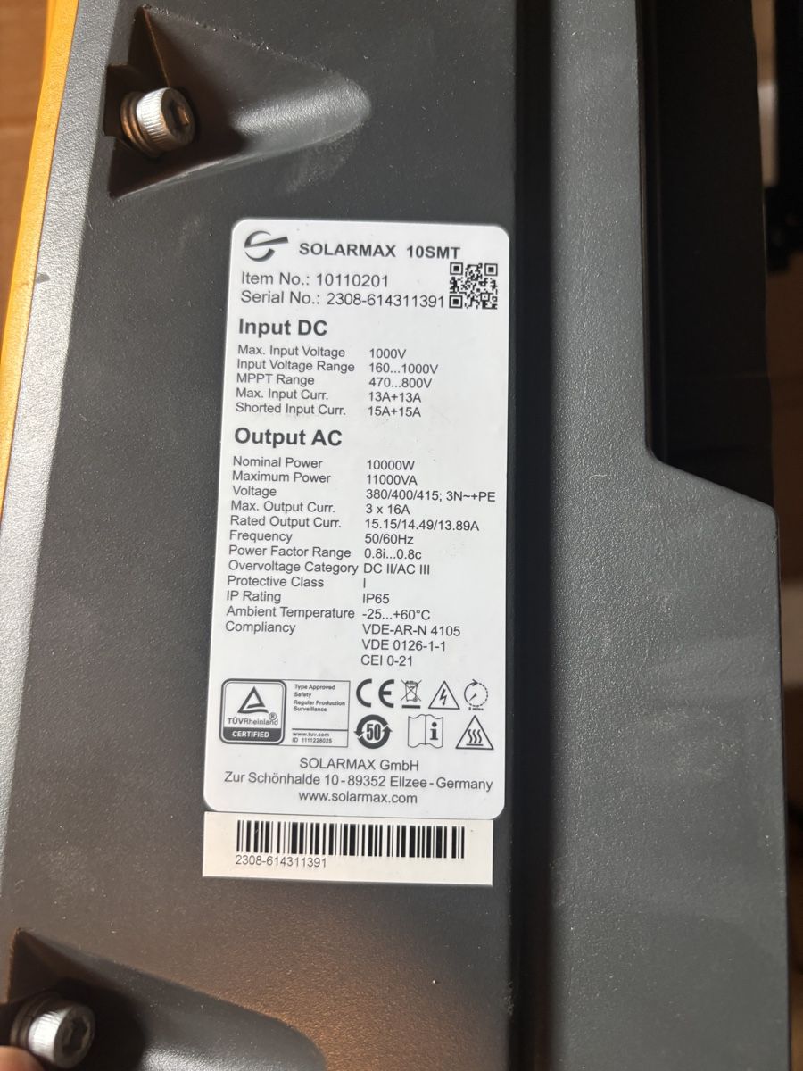 Inverter: SolarMax 10SMT Wechselrichter – Usato da Kerzers venduto da Sverige74 2