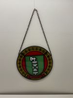 Glaswappen St. Gallen mit Kette, Durchmesser ca. 24 cm