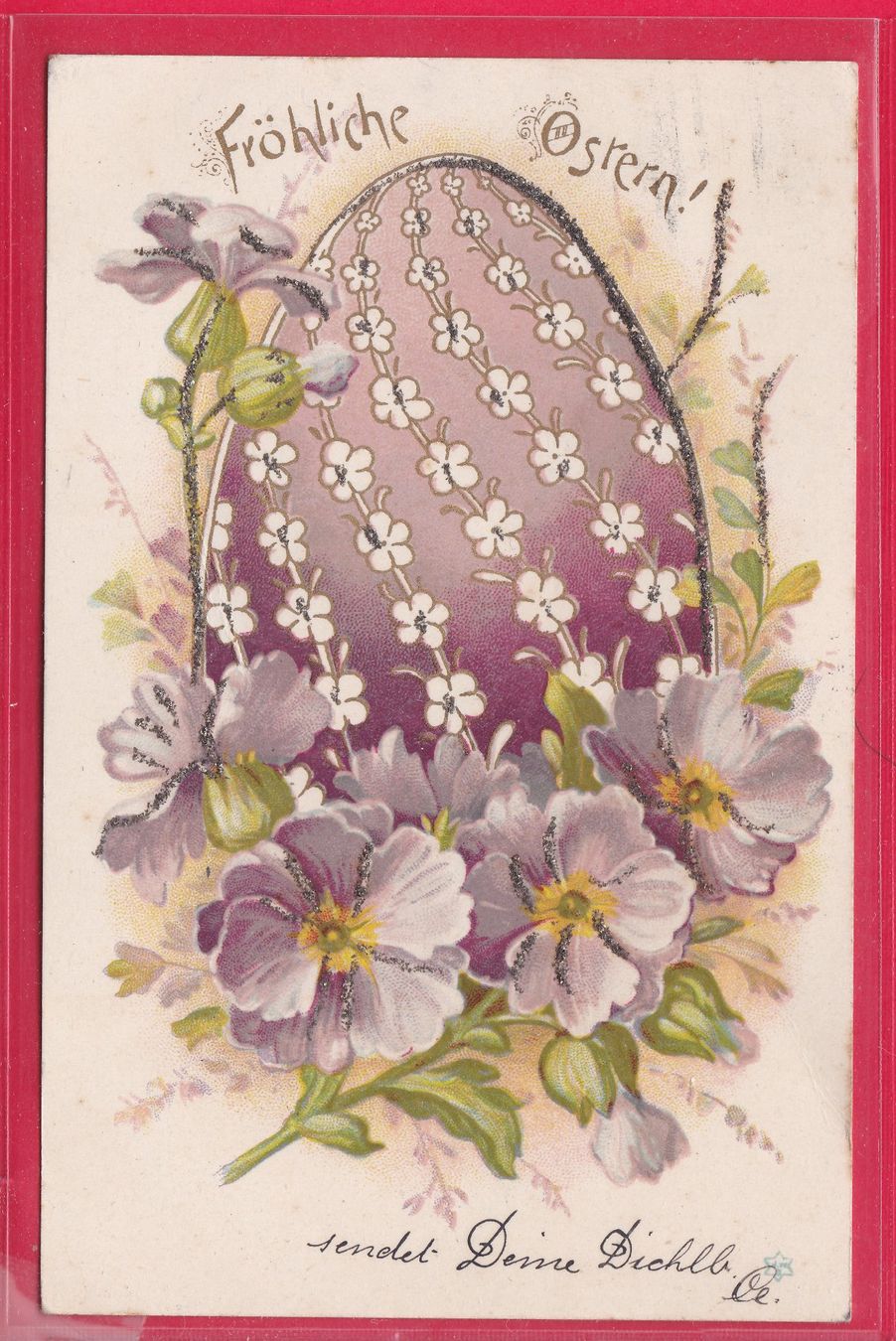 Ansichtskarten: FRÖHLICHE OSTERN, 6.4.1901 – Gebraucht aus Oberrieden von Gebirgsstelze