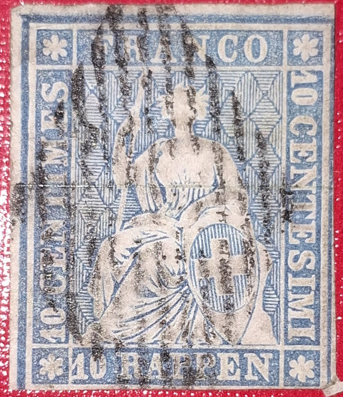 Tutti i francobolli: Strubel 23F Seidenpapier Kat. 1300.- – Usato da Balgach venduto da SIMEON27