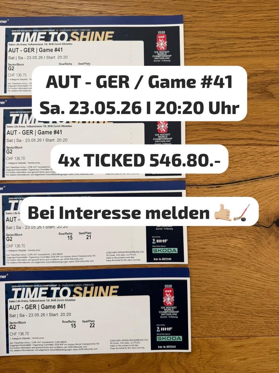 Biglietti: AUT - GER / Game Sa. 23.05.26 | 20:20 Uhr – Nuovo e nell'imballaggio originale da Buchrain venduto da dib_s9vb