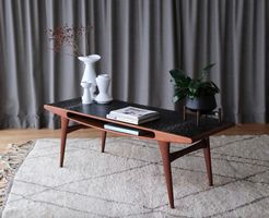 Large teak "smile" coffee table, Denmark 1960,s