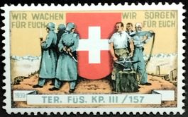 Soldatenmarke 2.WK, Ter Füsilier Kp III/157, gelb Wi Ter 288
