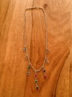 Halskette mit farbigen Steinen Silber Top Zustand