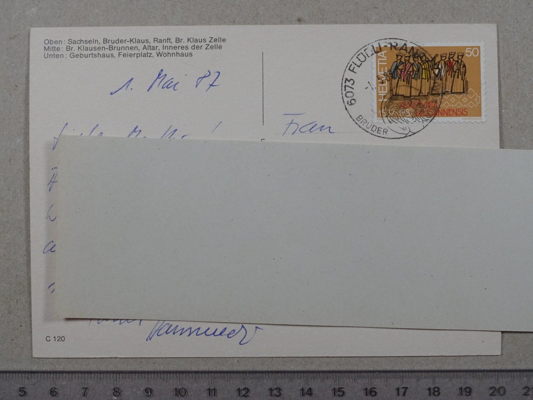 Ansichtskarten: Flüeli Ranft, 1987 – Gebraucht aus Lenzburg von fh1 1