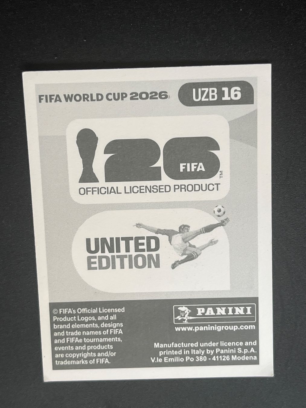 Panini Cartes à collectionner: Panini UZB16 – Neuf (Voir description) à Susten par Rechnun 1