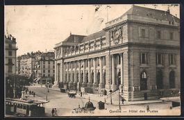 Geneve, Hotel des Postes, Strassenbahn